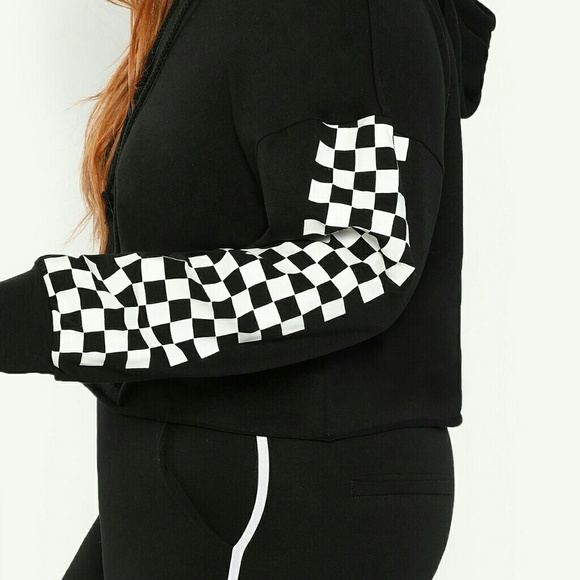 HOST PICK 🥂Plus Checkered Panel  Hoodie - Picture 2 of 4